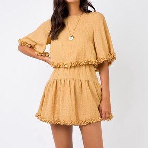 NWT Princess Polly Mustard Ruffle Dress